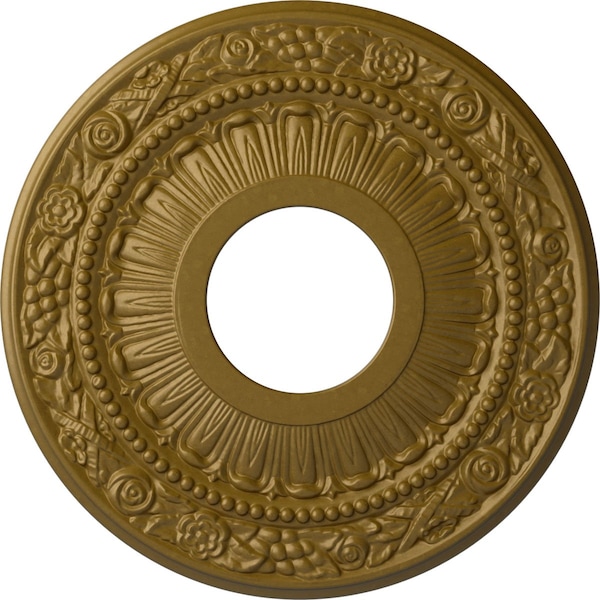 Ekena Millwork Nadia Ceiling Medallion (Fits Canopies up to 4 7/8"), Hnd-Painted Gold, 12 1/8"OD x 3 5/8"ID x 7/8"P CM12NAGLS - main